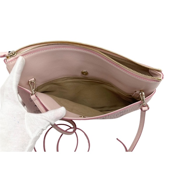 MCM New With Tags Powder Pink Logo Flat Pouch/ Clutch Crossbody Purse - Picture 9 of 12